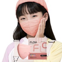 플로우 모델 설인아 어린이 이지핏 새부리형 마스크 KF94 소형, 코랄, 25매 (소형 7~13세)