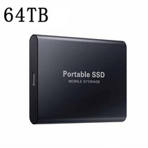 포터블SSD 노트북 데스크탑 컴퓨터 인터페이스용 고속 모바일 외장 하드 디스크 USB3.1/타입-C 메모리 4TB 6TB 8TB 12TB 16TB 26TB 30TB, [13] 64TB Black, 한개옵션1