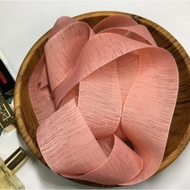 리보너 샤벳리본 하늘하늘한 린넨느낌 가볍고 부드러운 리본 1롤 45m, 40mm, 살몬