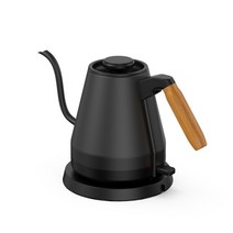 전기티포트 유리 티포트 도자기 차 끓이 라면 커피 800ml 전기 주전자 구즈넥 찻주전자 핸드 브루 포트 304 스테인레스 스틸 라이너 우드 그레인 핸들 날씬한 입, [01] Black, [03] AU