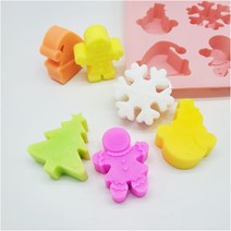 제이앤메이드 진저맨외 크리스마스몰드 실리콘몰드 6구