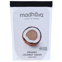 Madhava 용설란 넥타 유기농 코코넛 설탕 4732g (16온스)
