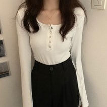 [랜덤플레이] 시크 라운드 넥 슬림 티셔츠