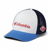 Columbia 여성용 메시 볼 캡 블랙/스톤 그린 피크2리버 스몰/미디엄 [관부가세 포함] 813749, White/Collegiate Navy/Vivid Bl