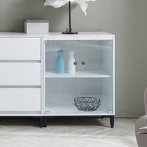 오너클랜 [히트가구] L235 유리 장식장 화이트 600 1color