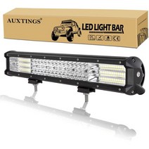 AUXTINGS 45 7cm(18인치) 450W 4열 LED 조명 바 작업 스팟 플러드 빔 트럭 트랙터 4X4 보트 오프로드 자동 안개 운전 램프 12V 24V 방수 IP67, 17 in 450 Combo