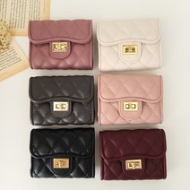 버클장식 누빔 여성 카드지갑 BCNUWL