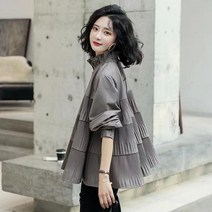 Mayfox 봄신상 프릴 오버핏 A라인 주름긴팔 블라우스