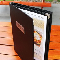 (우리메뉴) 블랙체크 카페 레스토랑 식당 메뉴판, 무테4p(2장)