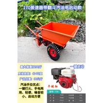 전기 트럭 농업용운반기 트롤리 과수원 수레 구르마, 차동 170F 가솔린 전기 시동(티핑 버킷 포함)