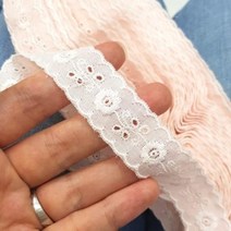 국화띠면레이스 60수 광목 [베이비핑크 백아이보리 광목색]