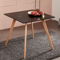 베스트리빙 [리퍼상품] 화이트 심플 원목 식탁 모음전/2인용식탁/4인용식탁/식탁단품/테이블/원목테이블/책상/화이트가구, 02.에펠2인용식탁/블랙