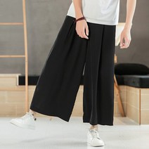 장바9니 빅와이드 린넨바지 팬츠 남자통바지 여름밴딩팬츠