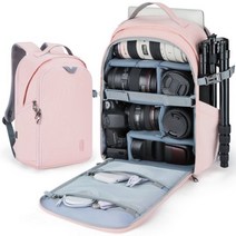 BAGSMART-디지털 Dslr 카메라 가방 방수 충격 방지 니콘 캐논 소니 가방 배낭, 012 Pink L, 1개
