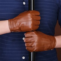 자전거장갑 겨울 방한 남자 양가죽 장갑 복고풍 정품 가죽 핑거리스 장갑 운전 사이클링 오토바이 안감 반 손가락 장갑, xxl, 협력사, 06 Brown Stripe