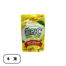 V 고려은단 쏠라C 구미 레몬맛 50g 쏠라씨 젤리 간식 비타민C (비타하우스 물류센터 출고), 6개