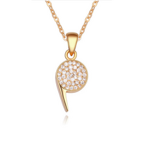 미니 호신용 호루라기 호각 팬던트 목걸이 큐빅 ( 금 백금 로즈골드 )