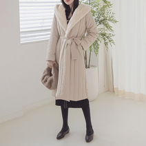 크리멜리 로제뜨퍼배색롱패딩