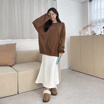 쉐얼유 여성 올데이 기본 무지 오버핏 맨투맨