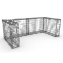 옹벽 담장 돌망태시공 개비온 철망 게비온 시공, 형광 녹색 1x0.3x0.8m