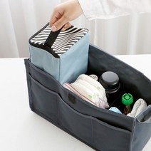 기저귀가방 칸막이많은 넓은수납 이너백 나들이 방수, 챠콜