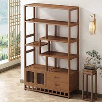 수석 진열장 도자기 거실 장식장 엔틱 원목 상패 책장, 문서랍+6겹101cm