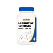 뉴트리코스트 L-카르니틴 타르트레이트 1000mg 120캡슐, 1개, 기본