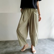 리즈와이 코쿤 핀턱 항아리 와이드 통 밴딩 배기팬츠 면바지 (3color)