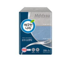 깨끗한나라 소프티 천연펄프 각티슈 2겹, 200매, 18개