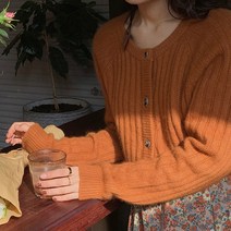 박시 니트가디건 초여름 귤색 유행 라쿤 부드러운 키치한 스웨터 여성아우터 와이드 루즈핏 상의 겨울 3916942047