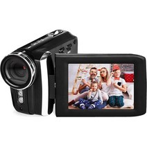 캠코더 비디오 카메라 FHD 1080P 24.0MP 2.8 인치 LCD 270도 회전 가능한 스크린 8X 디지털 줌 블로깅 레코더 브이로그 유튜브, 기본
