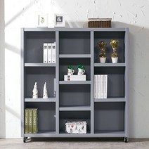 [에타홈] 북케이스 수석장 오픈장 낮은 이동식 가로 DIY 틈새 책장 1200, 연그레이크림