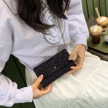 코바늘DIY 카드지갑 에어팟백뜨기 미니 체인백 핸드폰가방만들기 패키지 2COLOR, 100cm, 블랙(카드지갑용 1볼구성)