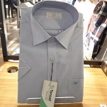 맨하탄셔츠 서면점 단독파격세일 블루 텐셀 구김없는 일반핏 반소매 셔츠