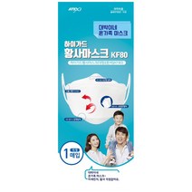 아텍스 하이가드 황사마스크 KF80(대형/화이트)국내산/정품 100매, 1개입, 100개, 흰색