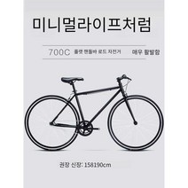 사이클 싸이클 트렉 남성 로드자전거 스피닝자전거 스피드 로드 로드바이크 바이크, 블랙(플랫핸들1단속도)추가장착(라이트+펜더)