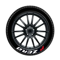 아우디부품 용품 PIRELLI PZERO 3D 자동차 휠 스티커 튜닝 범용 고무 결합 레터링 도요타 혼다 BMW 벤츠 아우디, Red P for 1 Trie