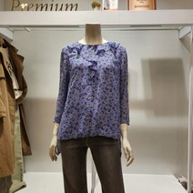 올리비아로렌 러플 네크 블루종 블라우스