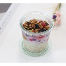 독일 웩 빈티지 내열유리 쨈용기 290ml (고무링 유리뚜껑 클립 화이트 PE뚜껑 포함)
