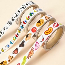 얼굴만들기 눈코입 롤스티커 팬시용스티커 데코스티커 무늬스티, 선택:컬러 코