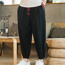 세미조거 여름조거 코튼 하렘 팬츠 남성용 솔리드 신축성 허리 스트릿웨어 조거팬츠 2023 뉴 배기 드롭 크