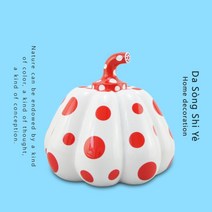 조형물 조각상 인테리어 장식소품 호박 쿠사마 야요이 예술가 현대 물방울 무늬 미술 집 사무실 예술 혼례 크리스마스, 하얀색, l