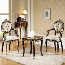 SL겔러리 마호가니원목 러브테이블 2인용 테이블의자세트, 그레이