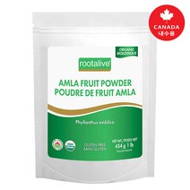 [Rootalive]루트어라이브 인도 암라 가루 파우더 Amla (Indian Gosseberry) fruit powder 454g 1팩-캐나다 직배송, 1팩