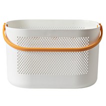 로렘 더블 손잡이 메쉬 욕실 정리 바구니 물빠짐, 옐로우 대 1개