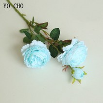 메탈요요 매직요요 고속 금속 요요 YO CHO Dropshipping-3 머리 모란꽃 웨딩 홀리데이 파티용 인공 절묘한, 02 Blue