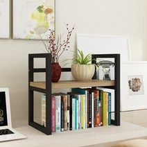 잡지 책상위 간이 원목 미니 북타워 조립 책꽂이 책장, 칠판 + 블랙 프레임