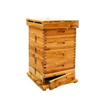 사각 벌통 조립식 허니 박스 양봉원 됫박 벌집 도구, 일반형-3단/관찰창 1개 포함