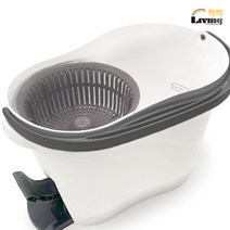 리빙싹싹 화이트 페달청소기 1세트 파워회전걸레 페달, 단품
