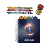 마블 인덱스노트 랜덤 발송 + J 퀵 드라이젤펜 검정 랜덤 발송 + 파랑 + 빨강+ 마스킹테이프 랜덤 발송 2p, 혼합 색상, 1세트